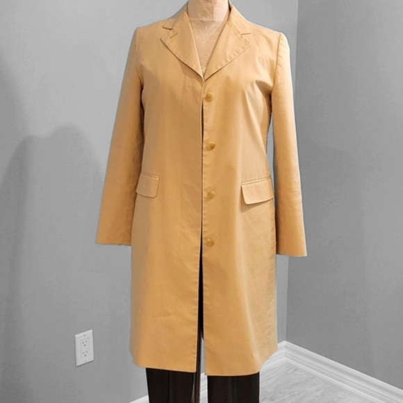 Brooks Brothers Cream Trench Coat With Plaid Lining Size Small - Picture 5 of 15